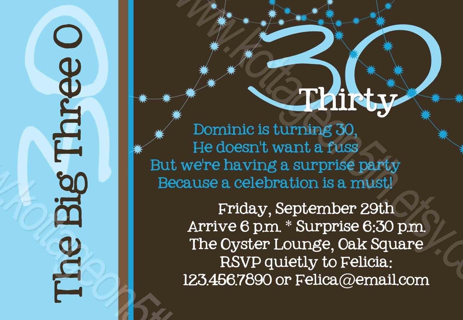 Surprise 30th Birthday Party Invitations For Him â Cute Birthday